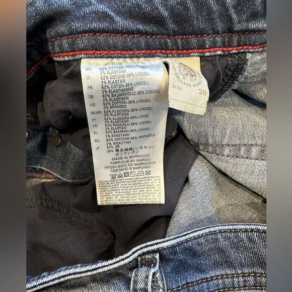 Diesel Baster Regular Slim Tapered Jeans Muted Blue 084NS W30 L30 - Picture 6 of 9